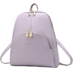 Nevenka Brand Backpack Purse PU Leather Zipper